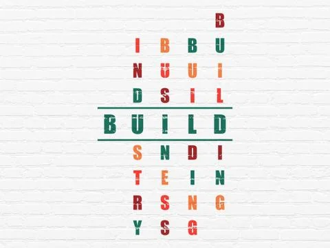 Building construction concept: Build in Crossword Puzzle Ilustración de archivo
