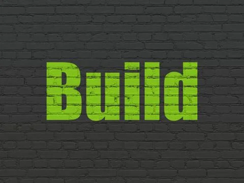 Building construction concept: Build on wall background Ilustración de archivo