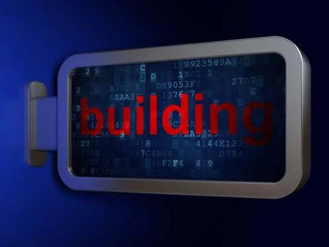 Building construction concept: Building on billboard background Ilustración de archivo