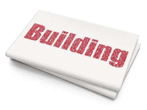 Building construction concept: Building on Blank Newspaper background Ilustración de archivo