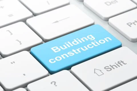 Building construction concept: Building Construction on computer keyboard Stock Illustration
