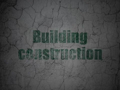 Building construction concept: Building Construction on grunge wall background Ilustración de archivo