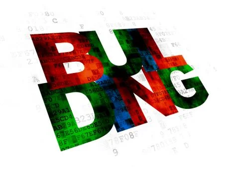 Building construction concept: Building on Digital background Ilustración de archivo