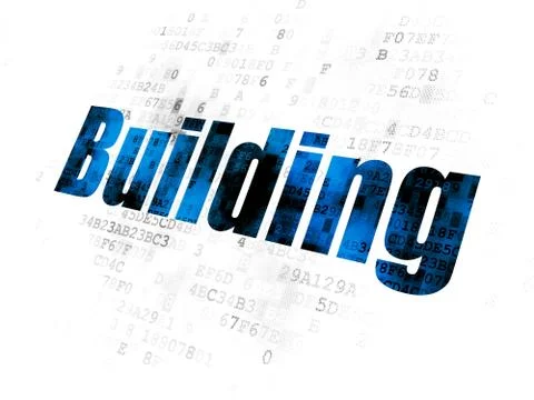Building construction concept: Building on Digital background Ilustración de archivo