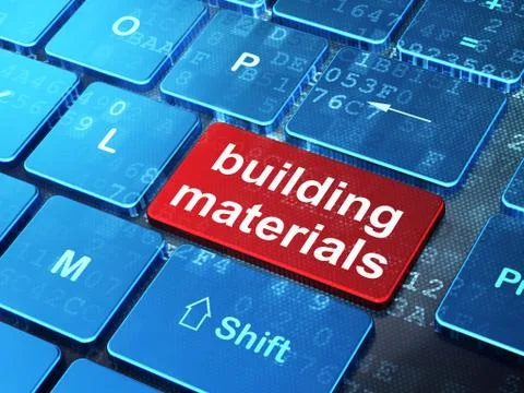 Building construction concept: Building Materials on computer keyboard Stock Illustration