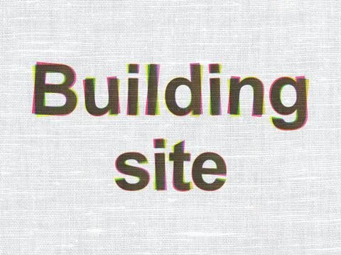 Building construction concept: Building Site on fabric texture background Ilustración de archivo