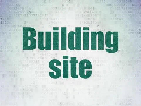 Building construction concept: Building Site on Digital Data Paper background Stock Illustration
