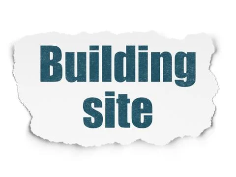 Building construction concept: Building Site on Torn Paper background Ilustración de archivo