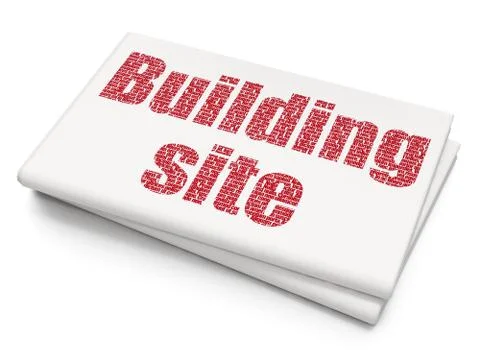 Building construction concept: Building Site on Blank Newspaper background Ilustración de archivo