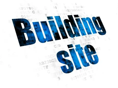 Building construction concept: Building Site on Digital background Ilustración de archivo
