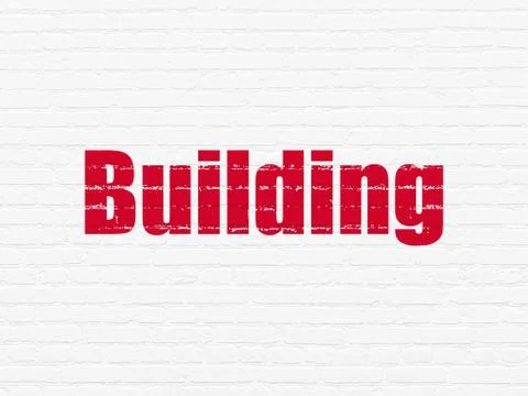 Building construction concept: Building on wall background Ilustração Stock