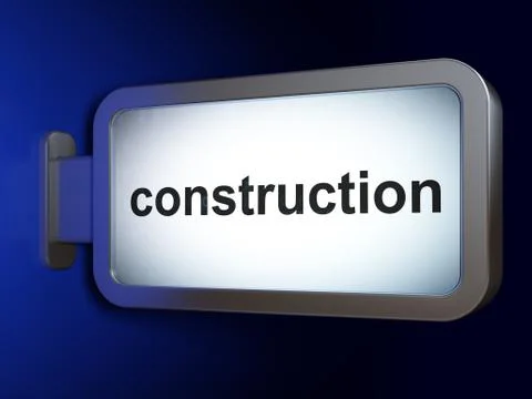 Building construction concept: Construction on billboard background Ilustración de archivo