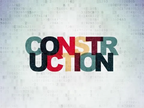 Building construction concept: Construction on Digital Data Paper background Stockillustratie