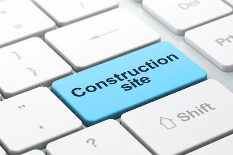 Building construction concept: Construction Site on computer keyboard background Stock Illustration