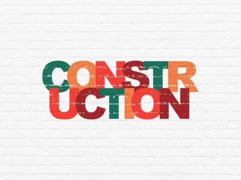 Building construction concept: Construction on wall background Ilustración de archivo