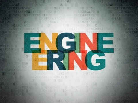 Building construction concept: Engineering on Digital Data Paper background Stock Illustration