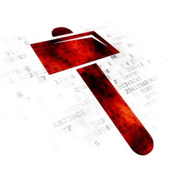 Building construction concept: Hammer on Digital background Stock-Illustration