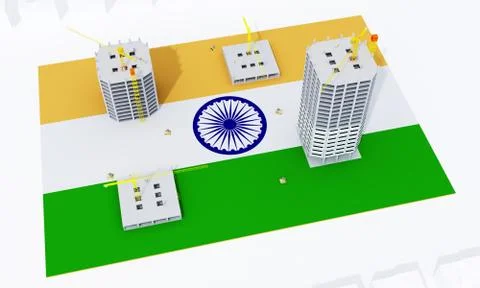 Building construction concept in India Ilustración de archivo