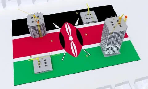Building construction concept in Kenya Ilustración de archivo