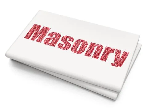 Building construction concept: Masonry on Blank Newspaper background Ilustración de archivo