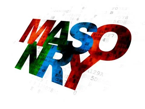 Building construction concept: Masonry on Digital background Ilustración de archivo