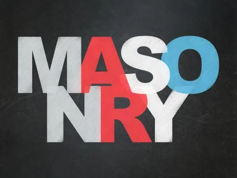 Building construction concept: Masonry on School board background Ilustración de archivo