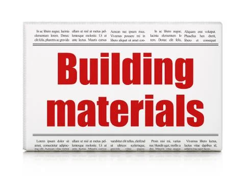 Building construction concept: newspaper headline Building Materials Illustrazione stock
