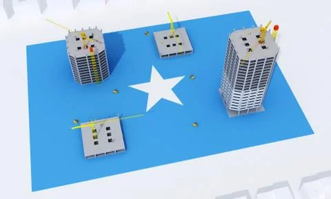 Building construction concept in Somalia Stock Illustration