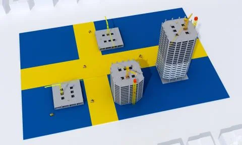 Building construction concept in Sweden Ilustración de archivo