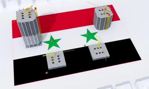 Building construction concept in Syria Ilustración de archivo