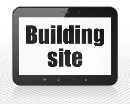 Building construction concept: Tablet Pc Computer with Building Site on display Stock Illustration