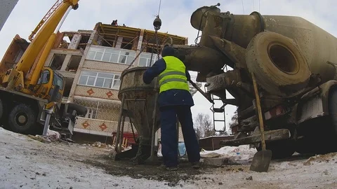 Building construction concrete pouring2 Stock Footage 124008222