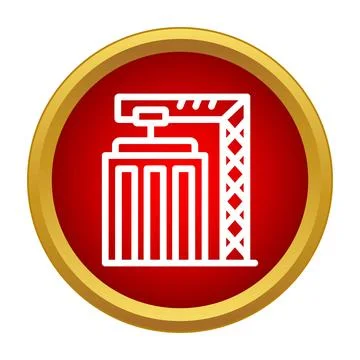 Building construction with crane icon for development concept Ilustración de archivo