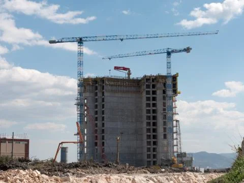 Building Construction with crane Stock Photos