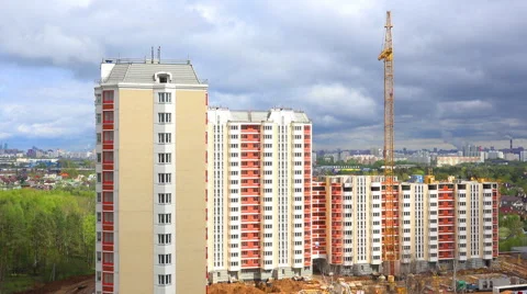 Building Construction - Crane Working - HD Stock Footage 40389999