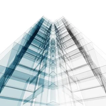 Building construction design. 3d rendering Ilustración de archivo