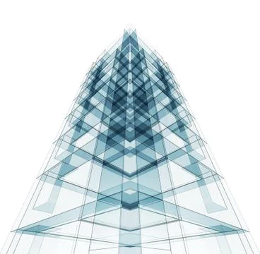 Building construction design. 3d rendering Ilustración de archivo