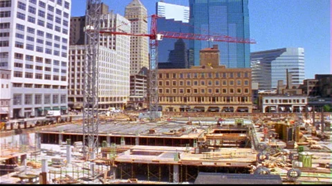 Building Construction downtown timelapse ground level Stock Footage 145779259