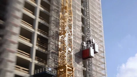 Building Construction Elevators and Framing Vídeos de archivo 105652175