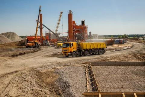 Building. Construction equipment at work Stock Photos