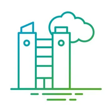 Building construction facade with cloud city gradient style icon Ilustración de archivo