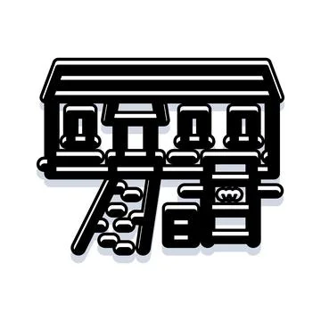 Building construction floor plan line drawing architect Stockillustratie