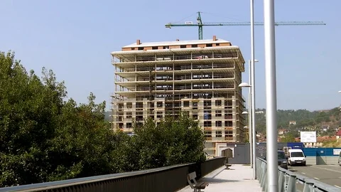 Building in Construction Stock Footage 79752342