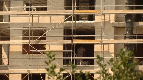 BUILDING IN CONSTRUCTION Stock Footage 90132561