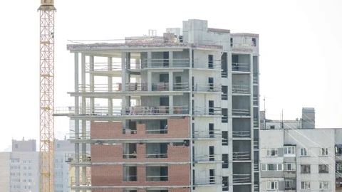 Building construction. Stock Footage 98407748