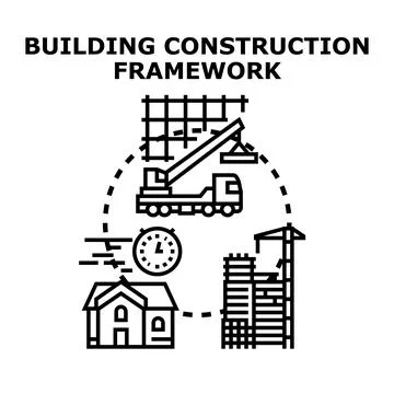 Building construction framework progress development concept 스톡 일러스트