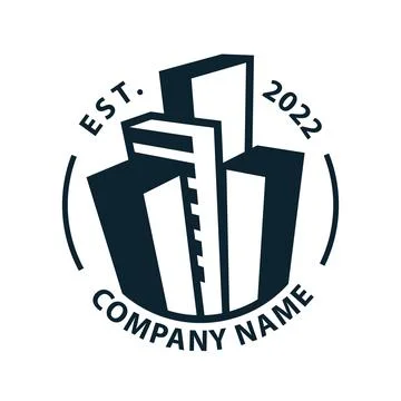 Building Construction, House Apartment Developer Logo Ilustración de archivo