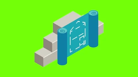 Building construction icon animation Stock Footage 152576528