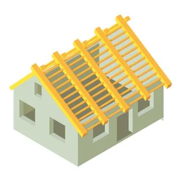 Building construction icon, isometric 3d style Ilustración de archivo