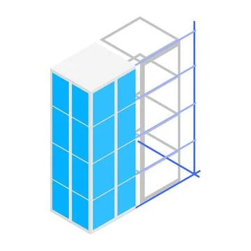 Building construction icon, isometric 3d style Ilustración de archivo